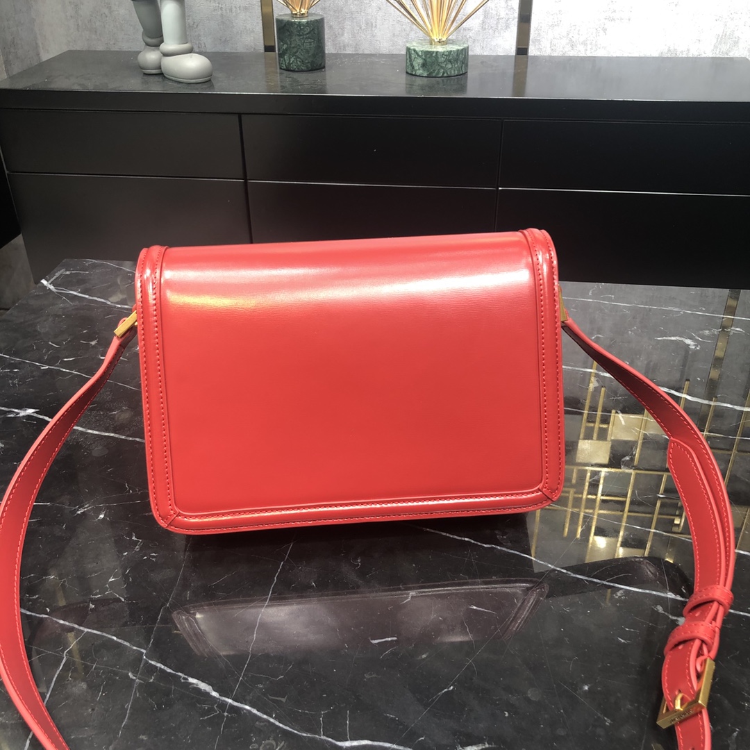 Saint Laurent Solferino Box Medium Calfskin Handbag Shoulder Bag Light Red 634305 